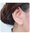 Stone Set Leafy Stud Earrings STF-213